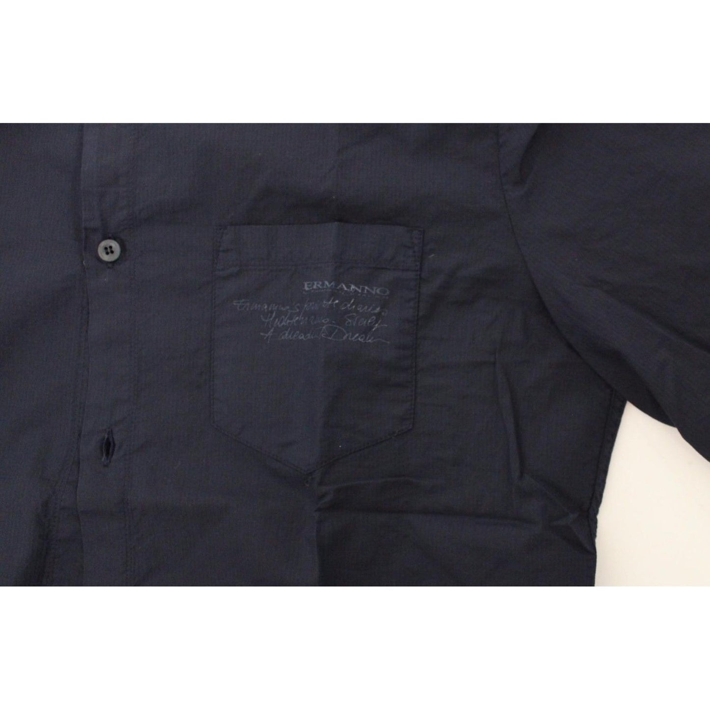 Ermanno Scervino Stunning Blue Cotton Casual Shirt MAN SHIRTS Ermanno Scervino