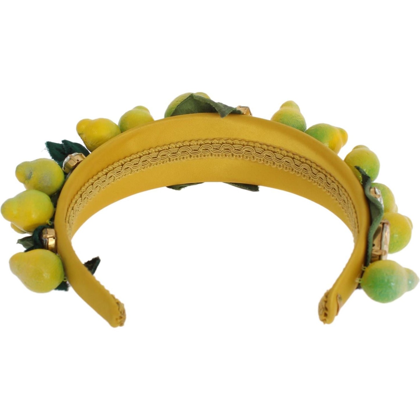 Dolce & Gabbana Exquisite Silk Crystal Lemon Headband Diadem Dolce & Gabbana