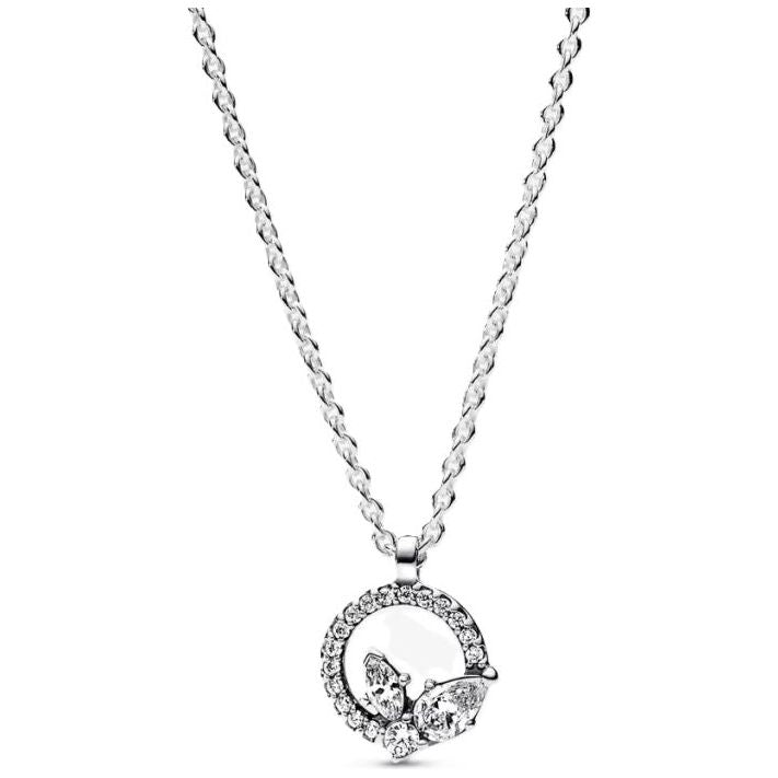 PANDORA JEWELS Mod. SPARKLING HERBARIUM CIRCLE & CLUSTER PENDANT NECKLACE Necklace PANDORA