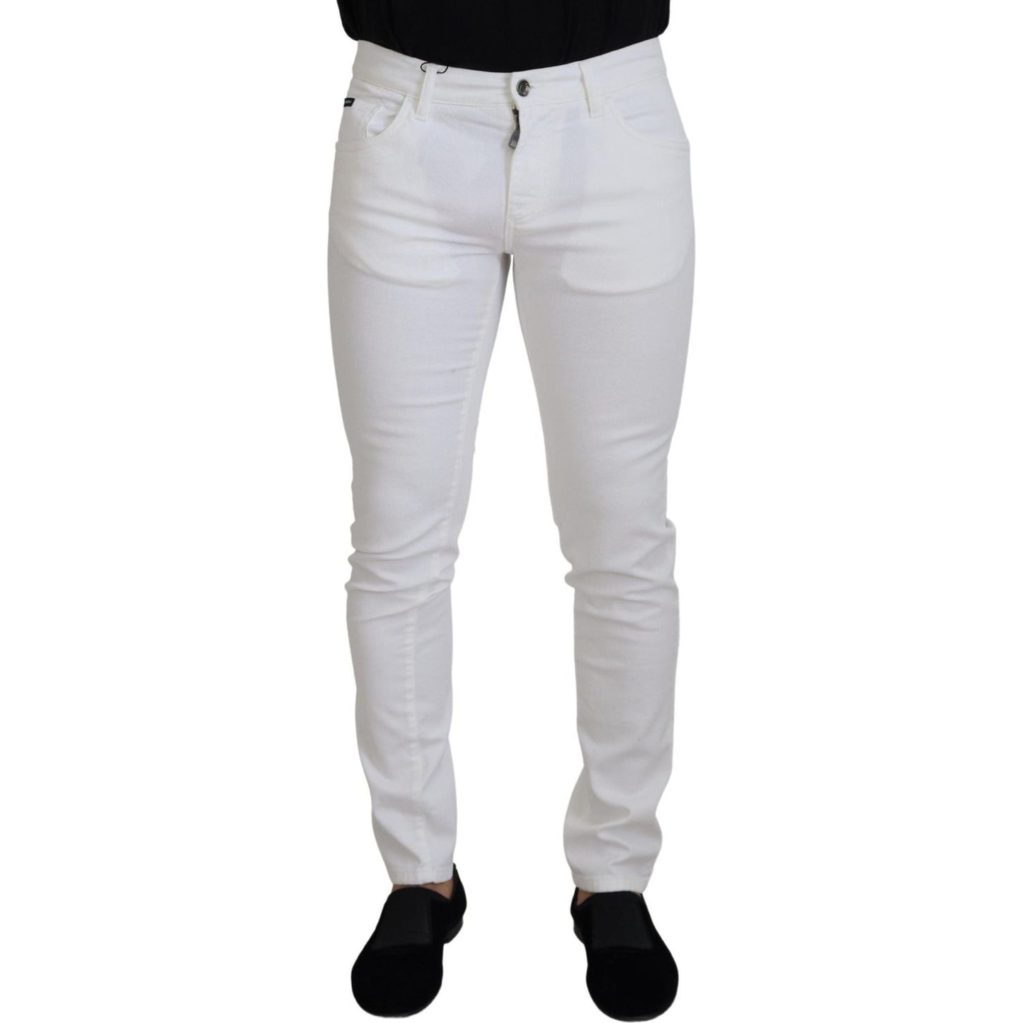 Dolce & Gabbana Elegant Slim Fit White Skinny Jeans Dolce & Gabbana