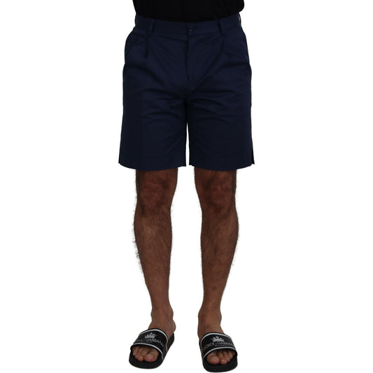 Dolce & Gabbana Blue Chinos Cotton Stretch Casual Shorts