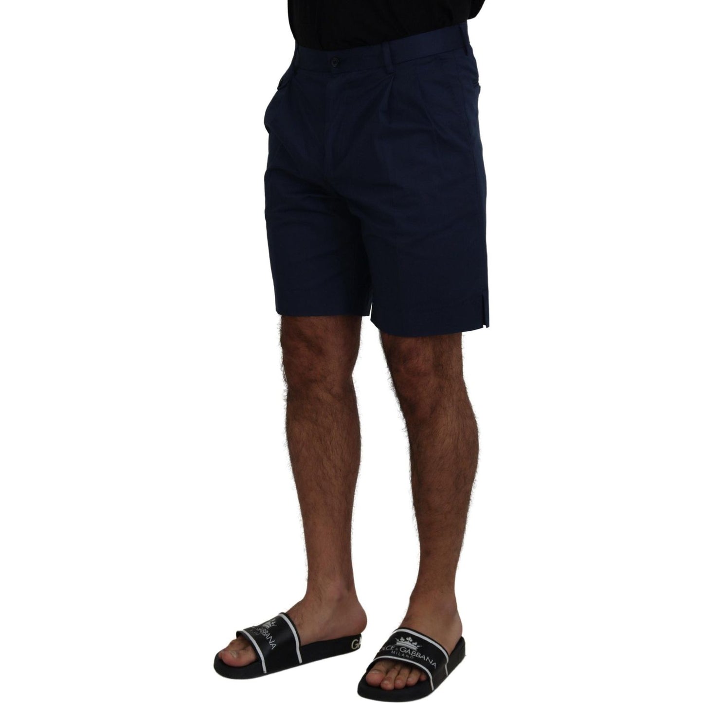 Dolce & Gabbana Blue Chinos Cotton Stretch Casual Shorts
