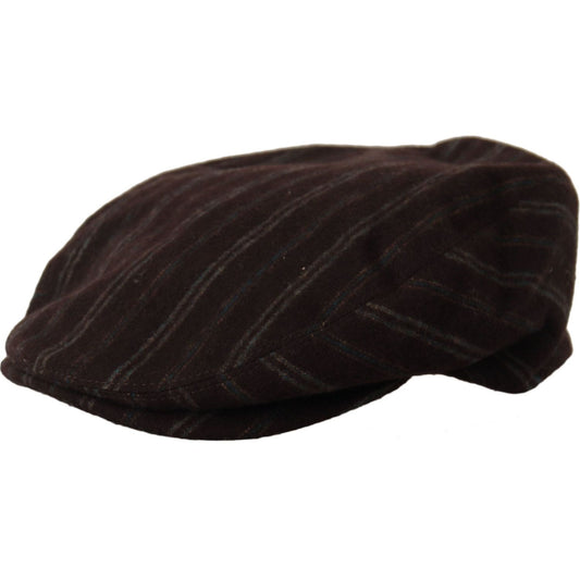 Dolce & Gabbana Elegant Striped Wool Blend Newsboy Cap Dolce & Gabbana