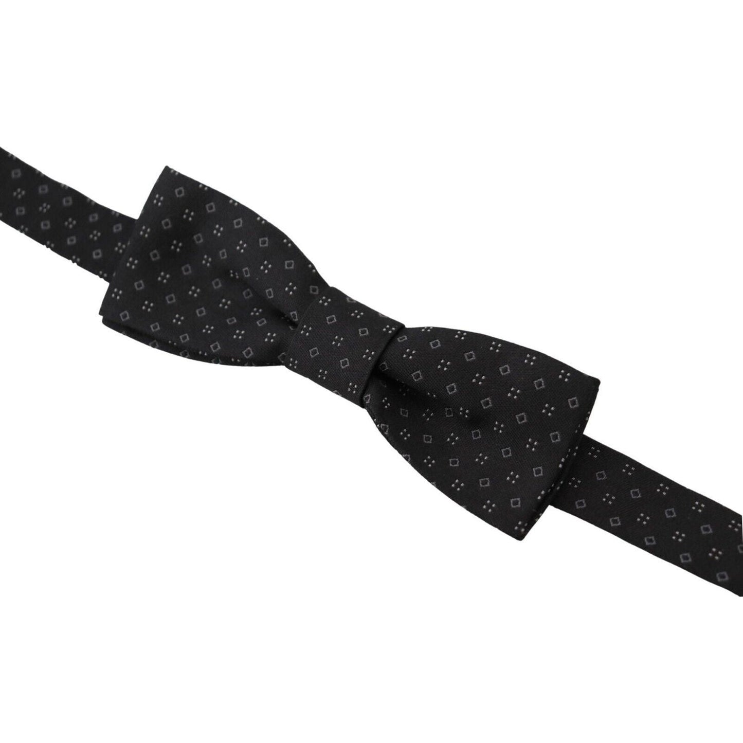 Dolce & Gabbana Exclusive Silk Patterned Black Bow Tie Dolce & Gabbana