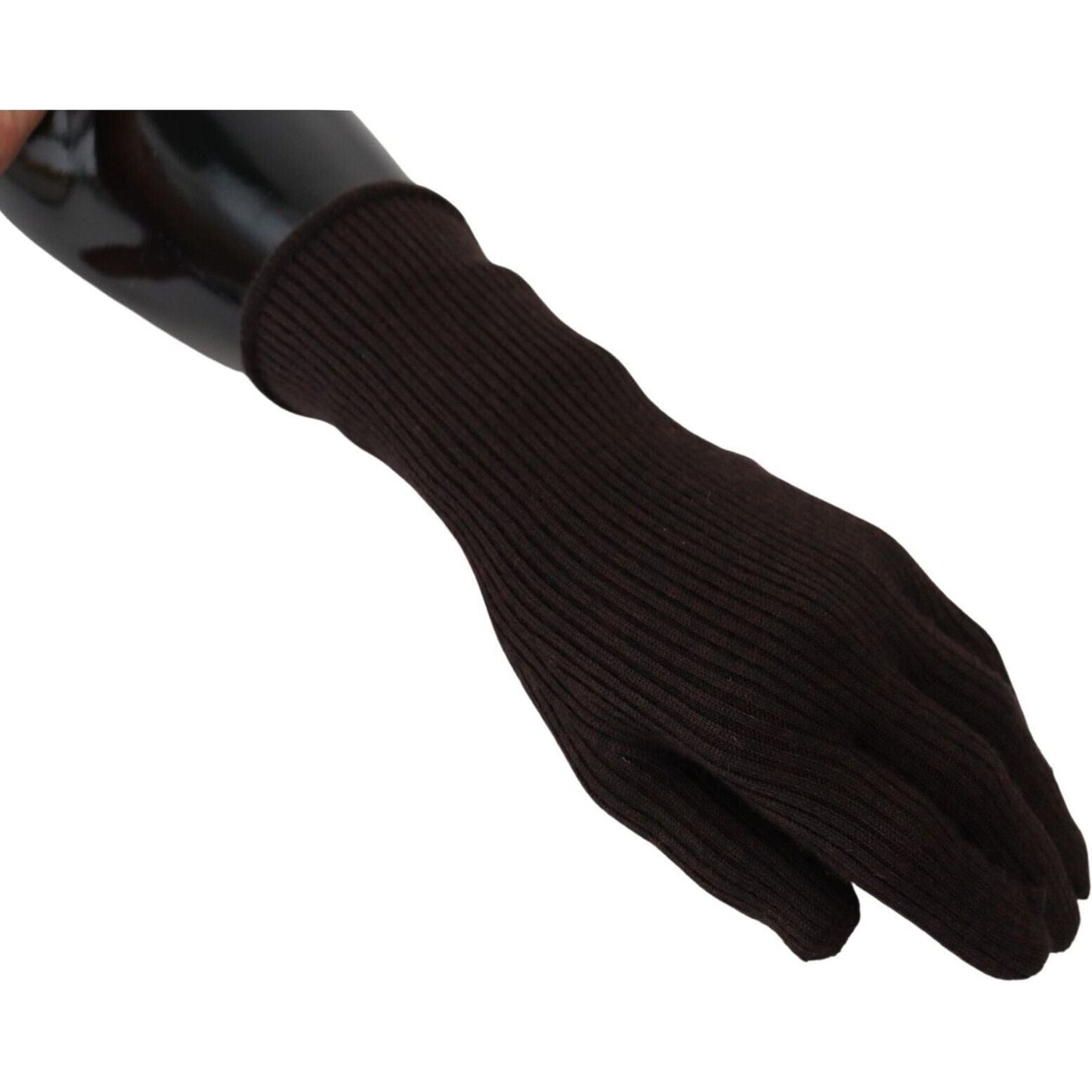 Dolce & Gabbana Elegant Silk Cashmere Brown Gloves Dolce & Gabbana