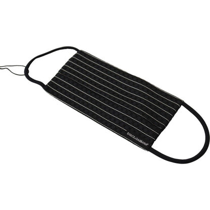 Dolce & Gabbana Black White Stripes Elastic Ear Strap One Size Face Mask