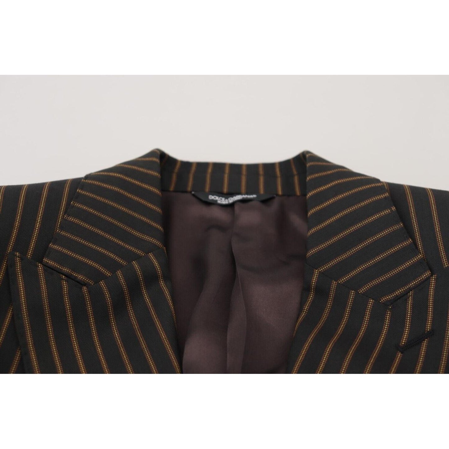 Dolce & Gabbana Elegant Striped Wool Blend Slim Blazer Dolce & Gabbana