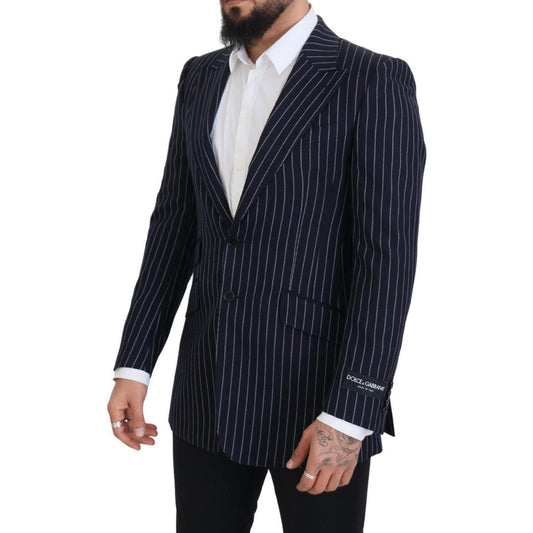 Dolce & Gabbana Elegant Navy Slim Fit Wool Blazer Dolce & Gabbana