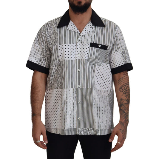 Dolce & Gabbana Elegant Black & White Cotton Shirt Dolce & Gabbana