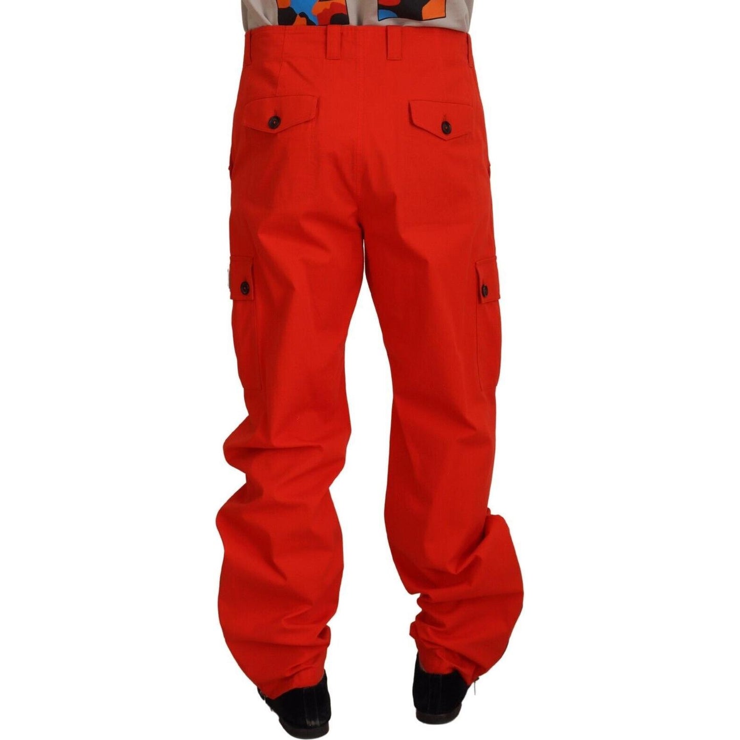 Dolce & Gabbana Elegant Red Cotton Blend Trousers Dolce & Gabbana