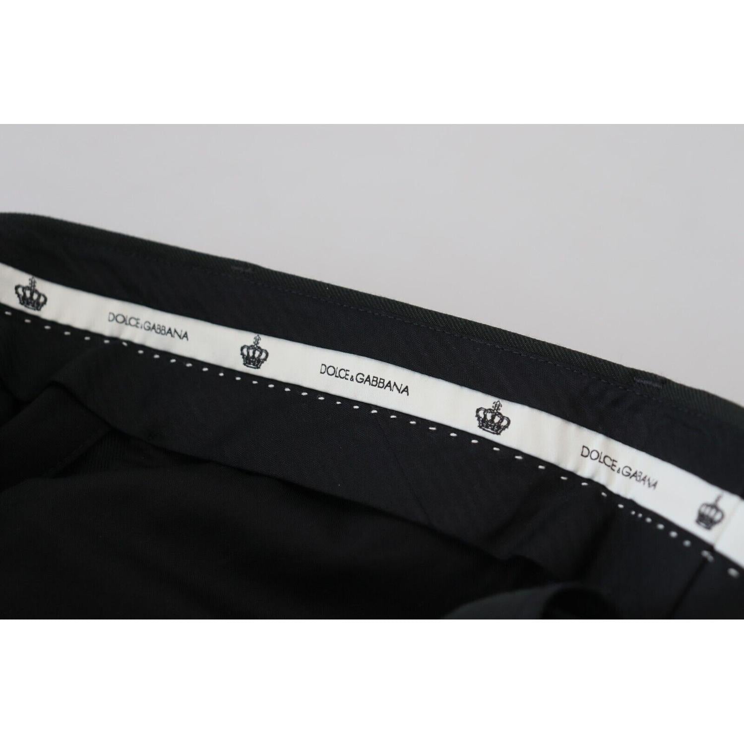 Dolce & Gabbana Black Striped Men Trousers Cotton Pants