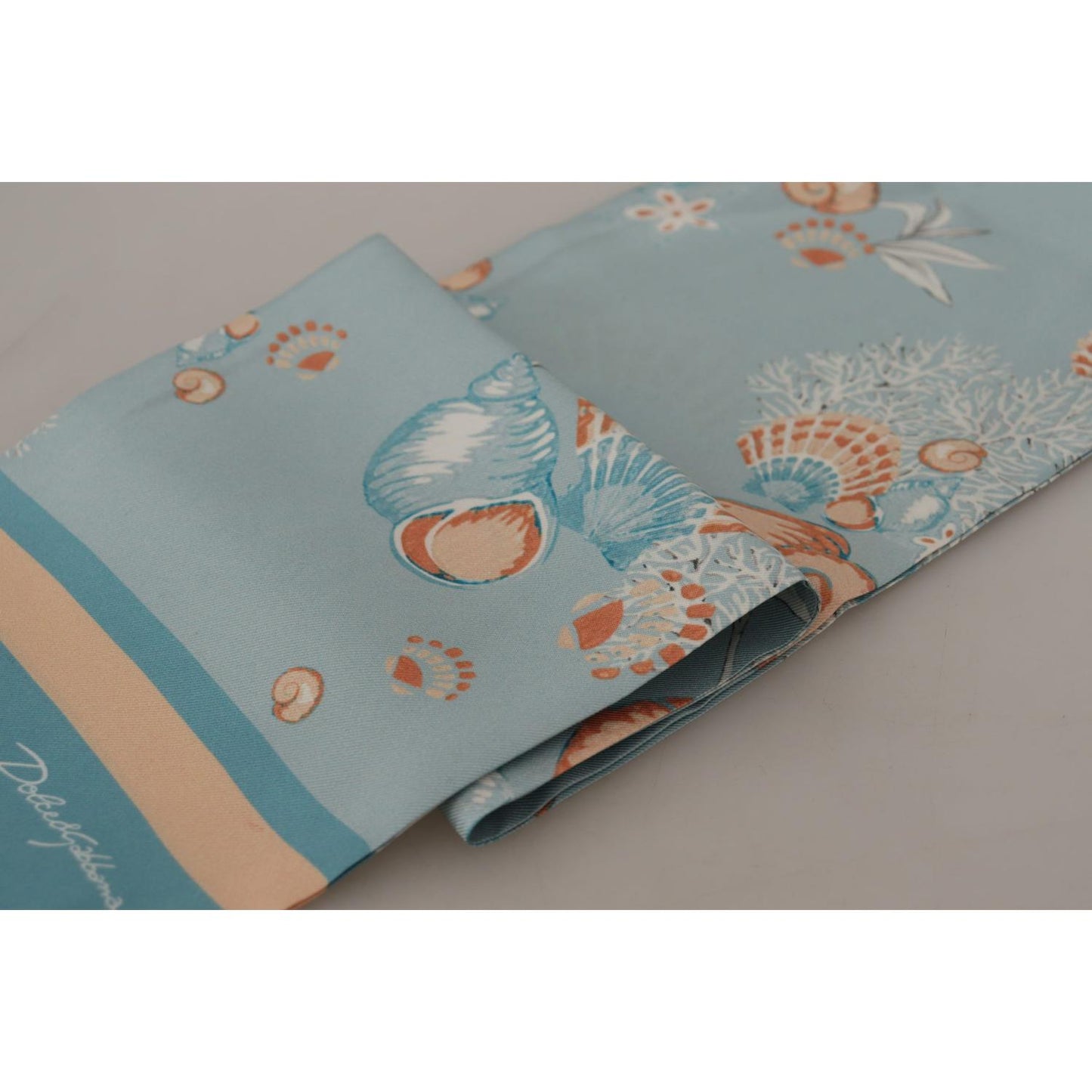 Dolce & Gabbana Elegant Silk Scarf with Shell Motif Dolce & Gabbana