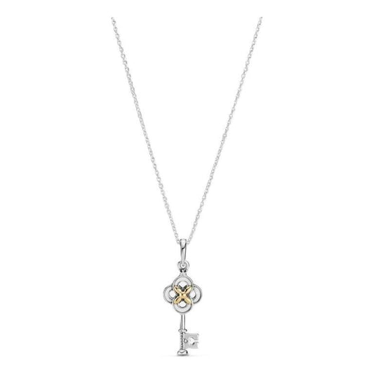 PANDORA JEWELS Mod. TWO-TONE KEY & FLOWER NECKLACE Necklace PANDORA