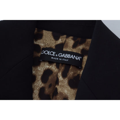 Dolce & Gabbana Black Single Breasted Fit Blazer Wool Jacket