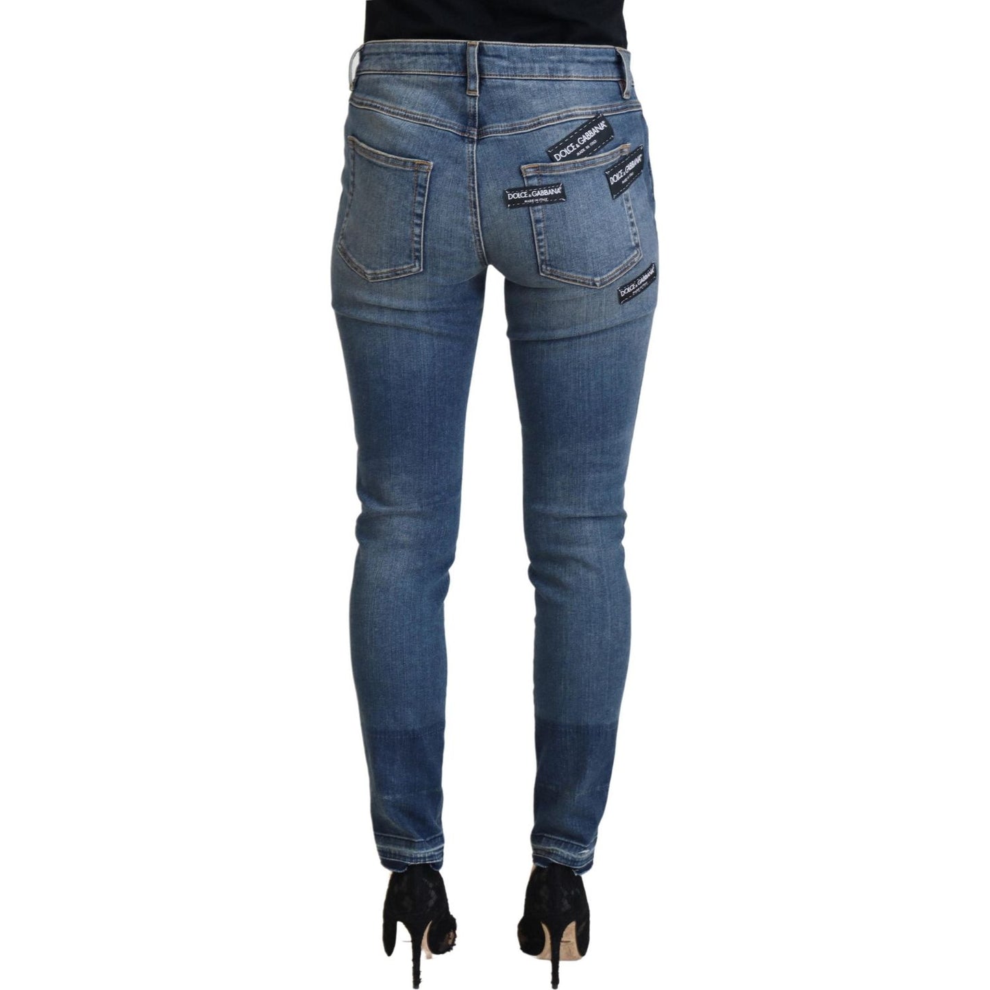 Dolce & Gabbana Elegant Tattered Denim Pants – Chic Casualwear Dolce & Gabbana