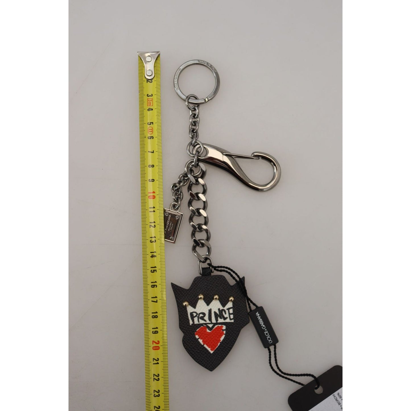 Dolce & Gabbana Elegant Silver and Black Designer Keychain Dolce & Gabbana