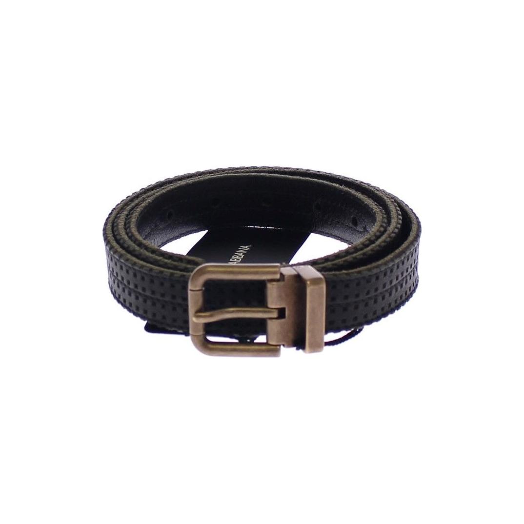 Dolce & Gabbana Blue Leather Logo Belt