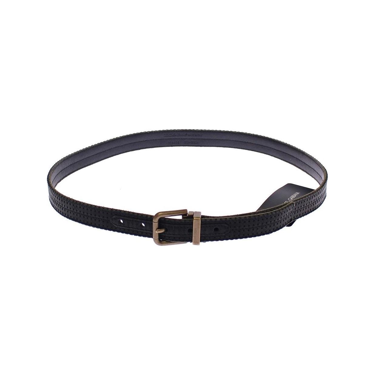 Dolce & Gabbana Blue Leather Logo Belt