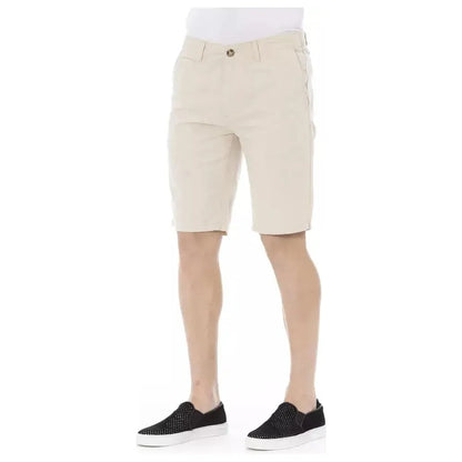 Baldinini Trend Beige Cotton Men Bermuda Short Baldinini Trend