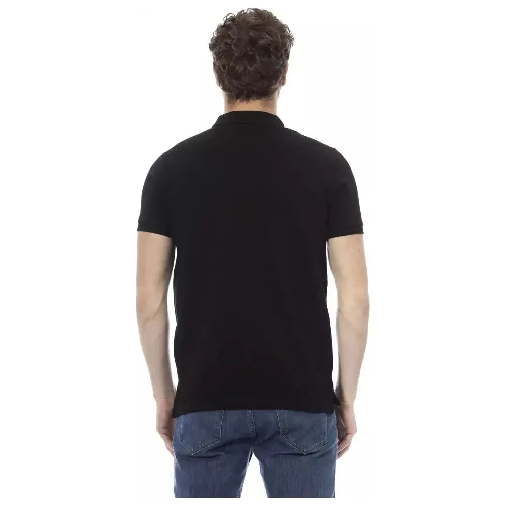 Baldinini Trend Black Cotton Men Polo Shirt Baldinini Trend