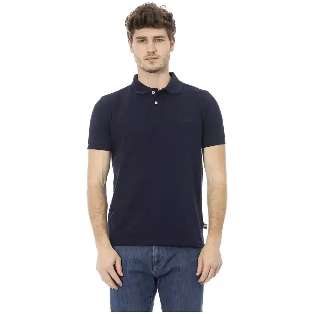 Baldinini Trend Blue Cotton Men Polo Baldinini Trend