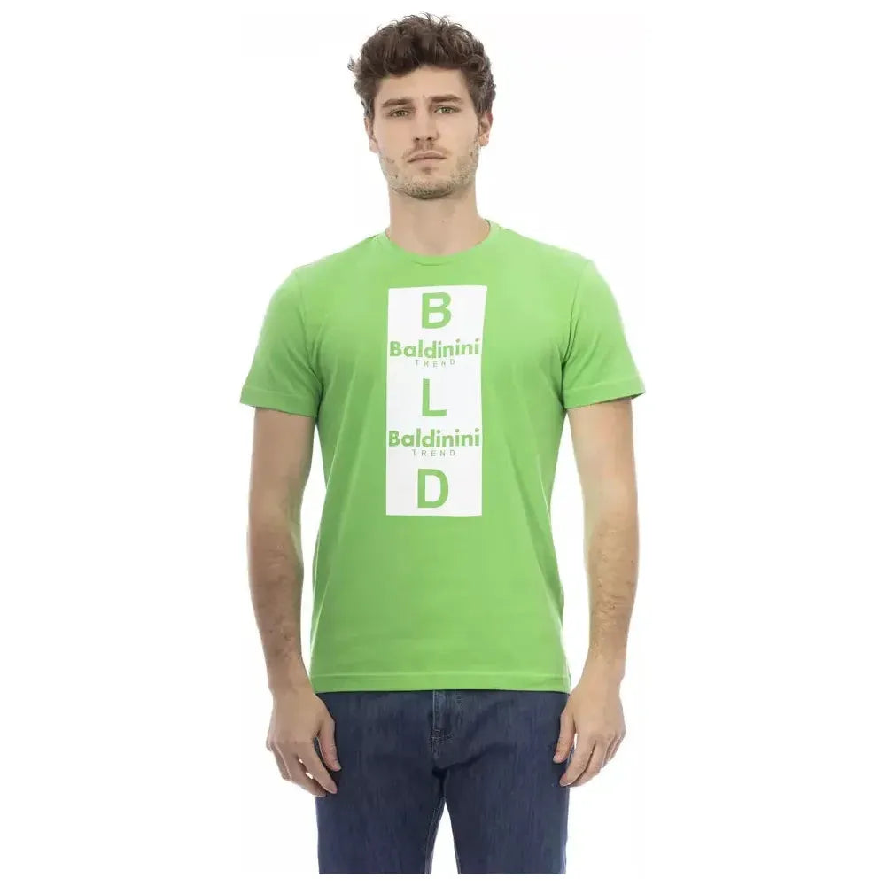 Baldinini Trend Green Cotton Men T-Shirt Baldinini Trend