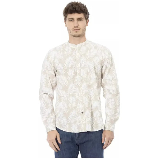 Baldinini Trend Beige Cotton Men Shirt Baldinini Trend