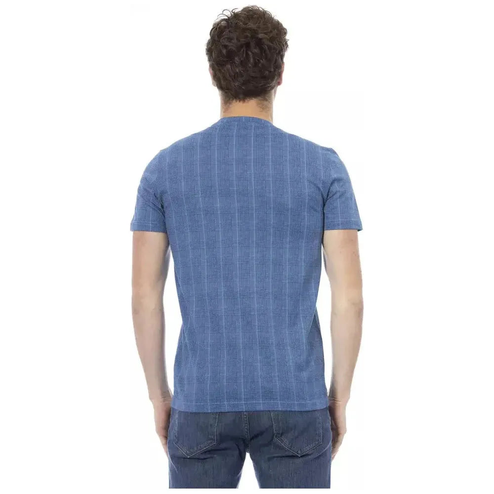 Baldinini Trend Light Blue Cotton Men T-Shirt Baldinini Trend