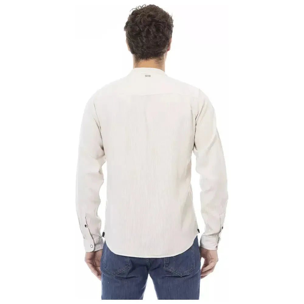 Baldinini Trend White Rayon Men Shirt Baldinini Trend