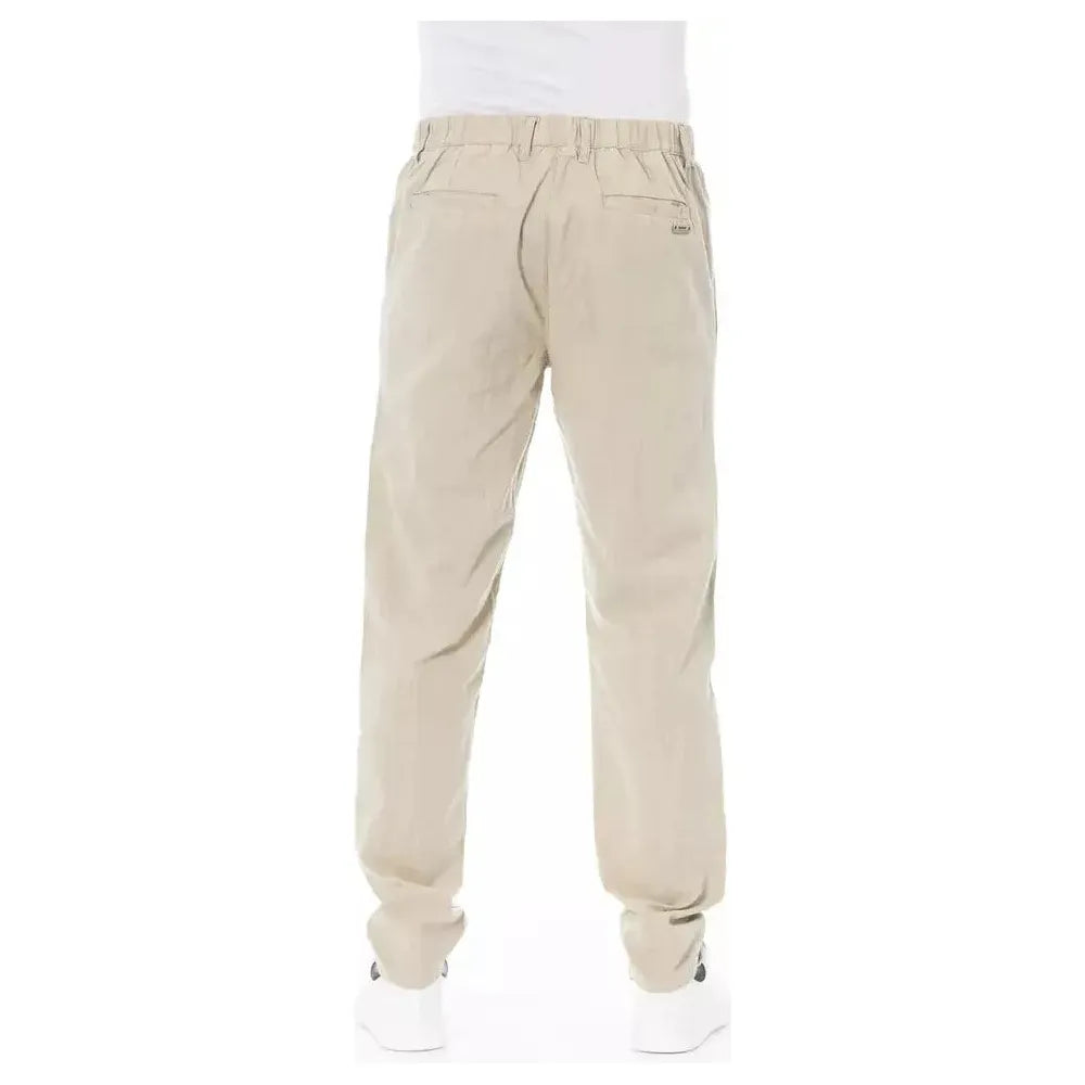 Baldinini Trend Beige Cotton Men Chino Pants Baldinini Trend