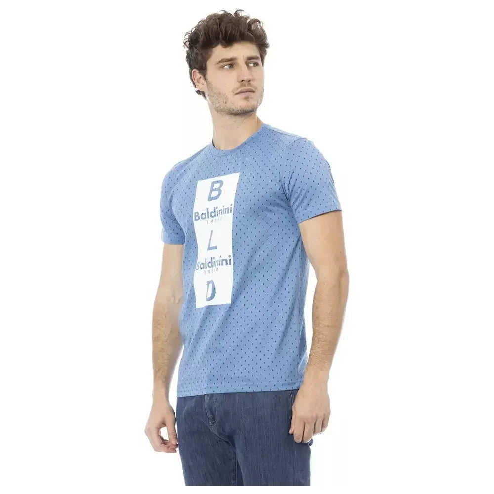 Baldinini Trend Light Blue Cotton Men T-Shirt Baldinini Trend