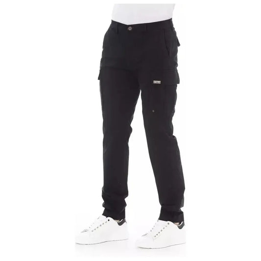 Baldinini Trend Black Cotton Men Cargo Trouser Baldinini Trend