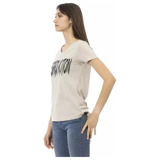 Trussardi Action Beige Cotton Women T-Shirt Trussardi Action