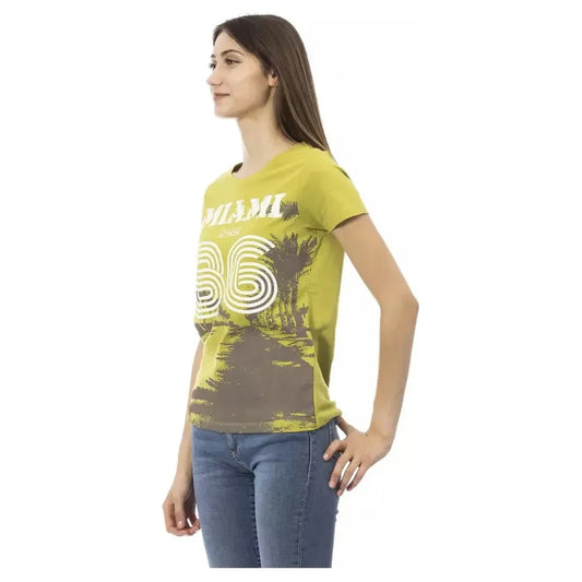 Trussardi Action Green Cotton Women Top Trussardi Action