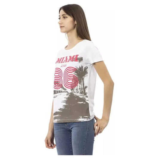 Trussardi Action White Cotton Women T-Shirt Trussardi Action