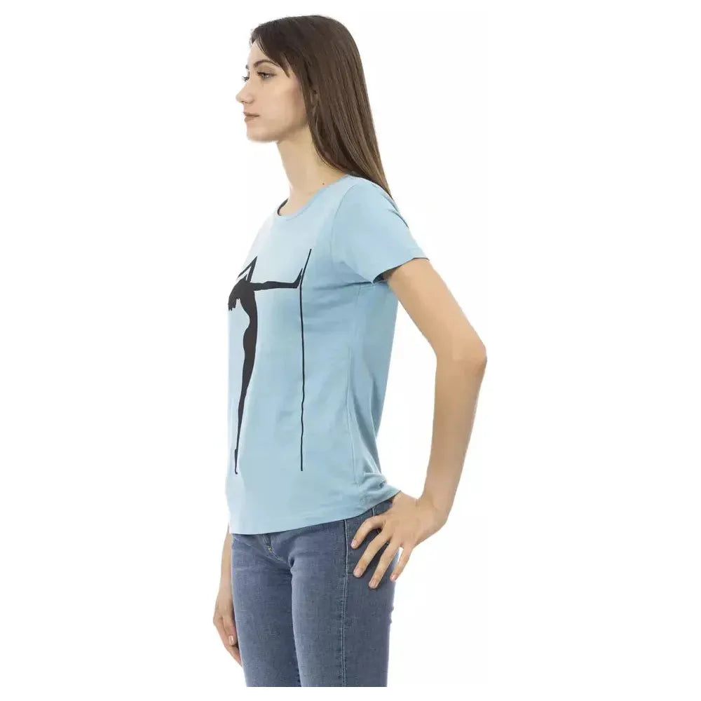 Trussardi Action Light Blue Cotton Women T-Shirt