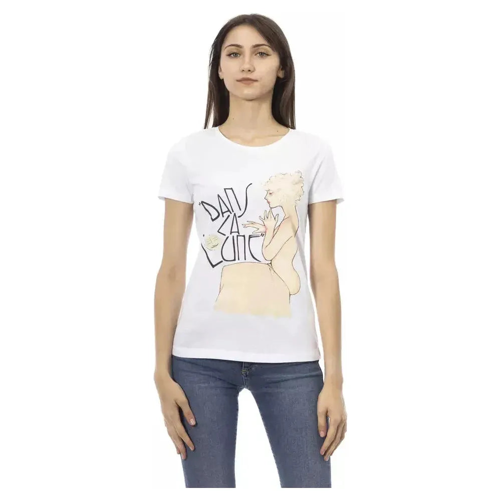 Trussardi Action White Cotton Women Top Trussardi Action