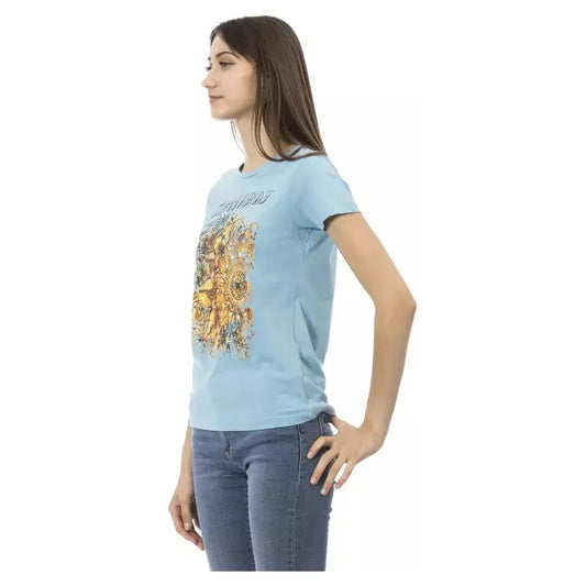 Trussardi Action Light Blue Cotton Women T-Shirt Trussardi Action