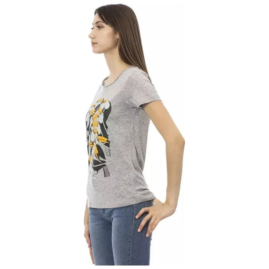 Trussardi Action Gray Cotton Women T-Shirt Trussardi Action