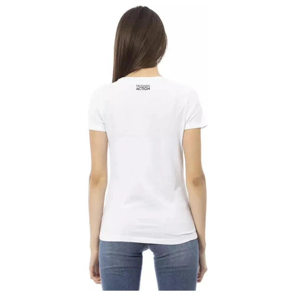 Trussardi Action White Cotton Women T-Shirt Trussardi Action