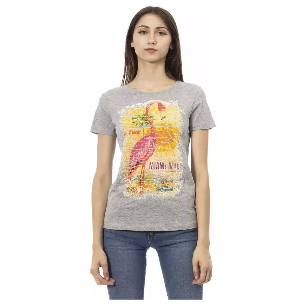 Trussardi Action Gray Cotton Women T-Shirt