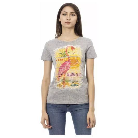 Trussardi Action Gray Cotton Women T-Shirt Trussardi Action