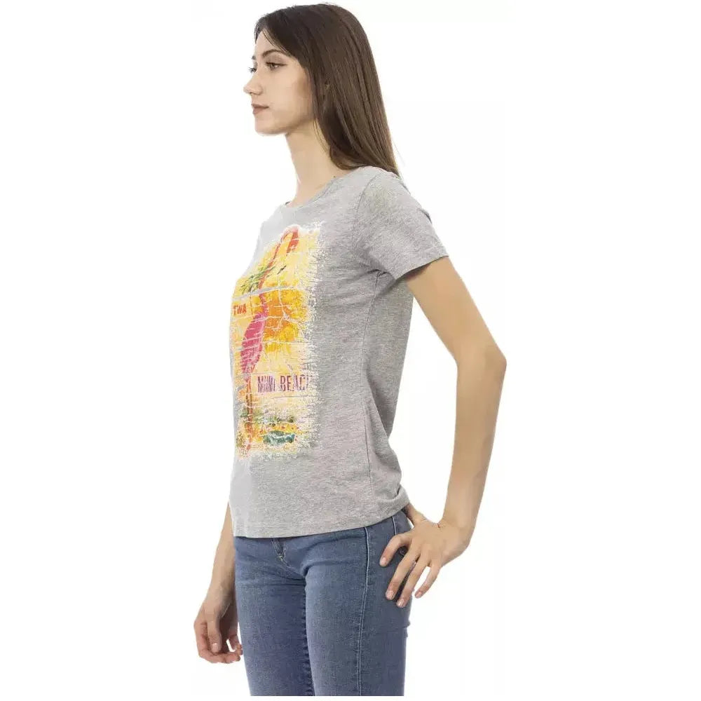 Trussardi Action Gray Cotton Women T-Shirt