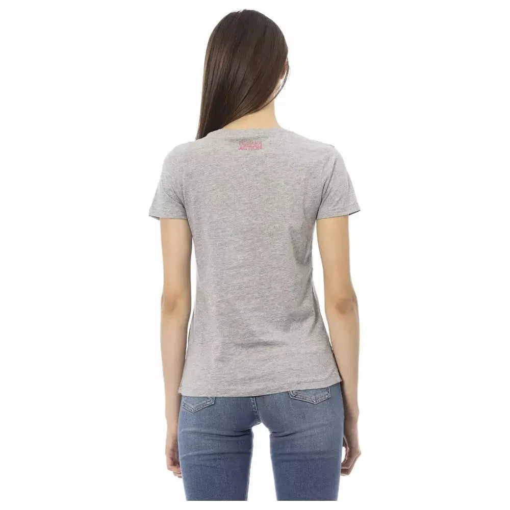 Trussardi Action Gray Cotton Women Top Trussardi Action