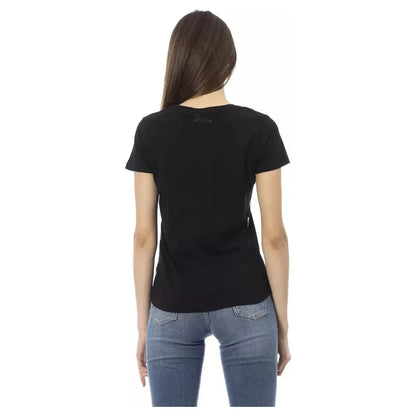 Trussardi Action Black Cotton Tops & T-Shirt