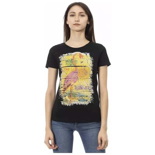 Trussardi Action Black Cotton Women T-Shirt Trussardi Action