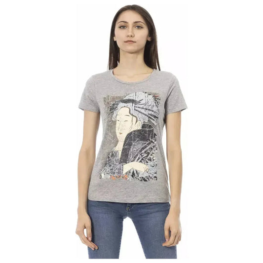 Trussardi Action Gray Cotton Women T-Shirt Trussardi Action