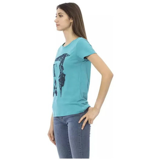 Trussardi Action Light Blue Cotton Women T-Shirt Trussardi Action