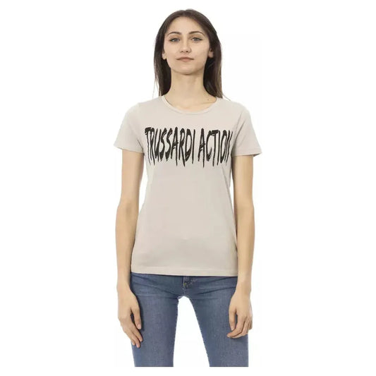 Trussardi Action Beige Cotton Women T-Shirt Trussardi Action