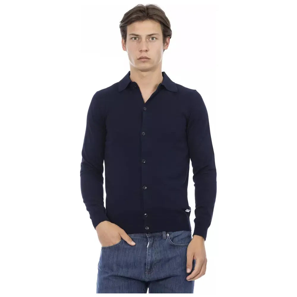 Baldinini Trend Blue Cotton Men Shirt Baldinini Trend